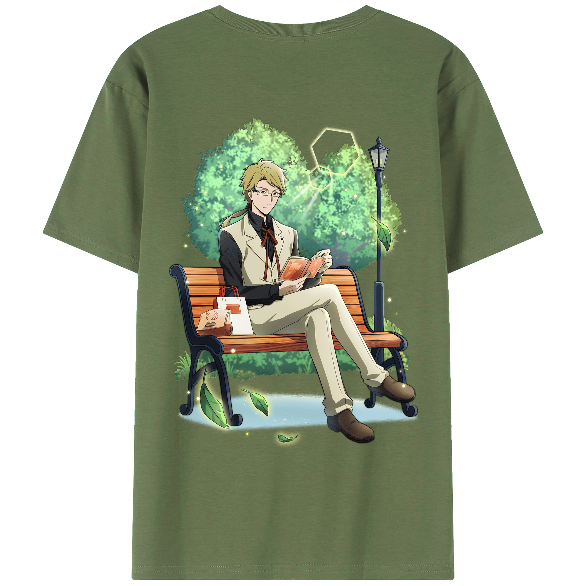 （画像用） 文豪ストレイドッグス Bungo Stray Dogs 綿100％ メンズ半袖Tシャツ（バックプリント） 通気性